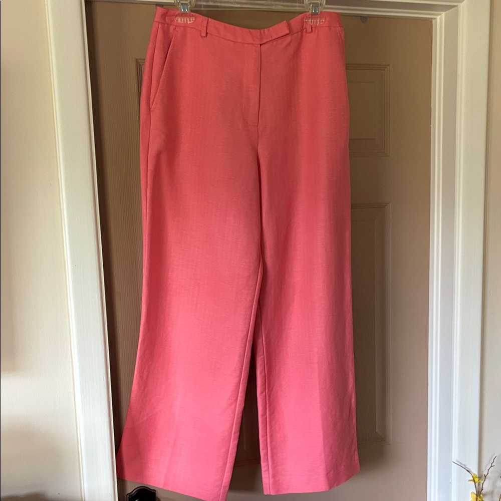 Emma James Wide-Leg Pants in Coral Pink